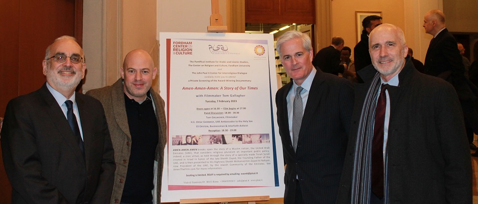 Nel pomeriggio del 7 febbraio 2023 la biblioteca Maurice Borrmans ha ospitato la proiezione del pluripremiato docu-film Amen-Amen-Amen: A Story of Our Times, alla presenza del regista Tom Gallagher